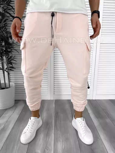Pantaloni de trening roz pudra conici K020 D6-5.2